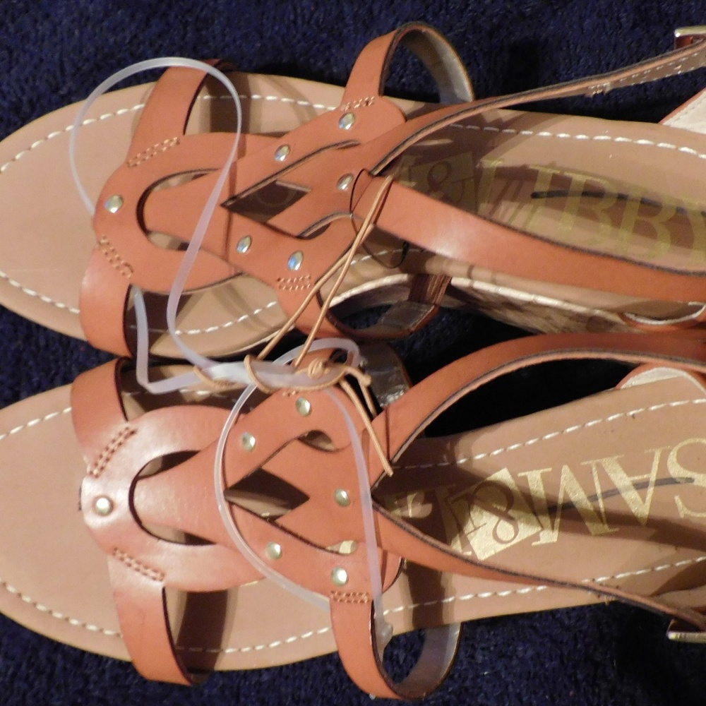 Sam & Libby Metallic Wedge Sandals NEW